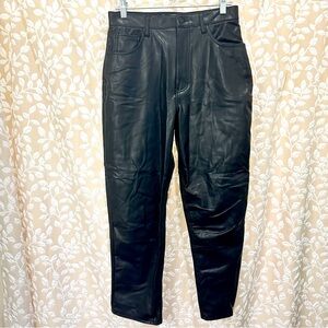 Abercrombie High Waist Vegan Leather Straight Leg Pants Size 10